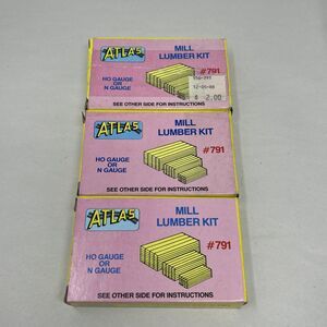 HO SCALE ATLAS STACKED MILL LUMBER KIT 791 NEW IN BOX Vintage LOT of 3